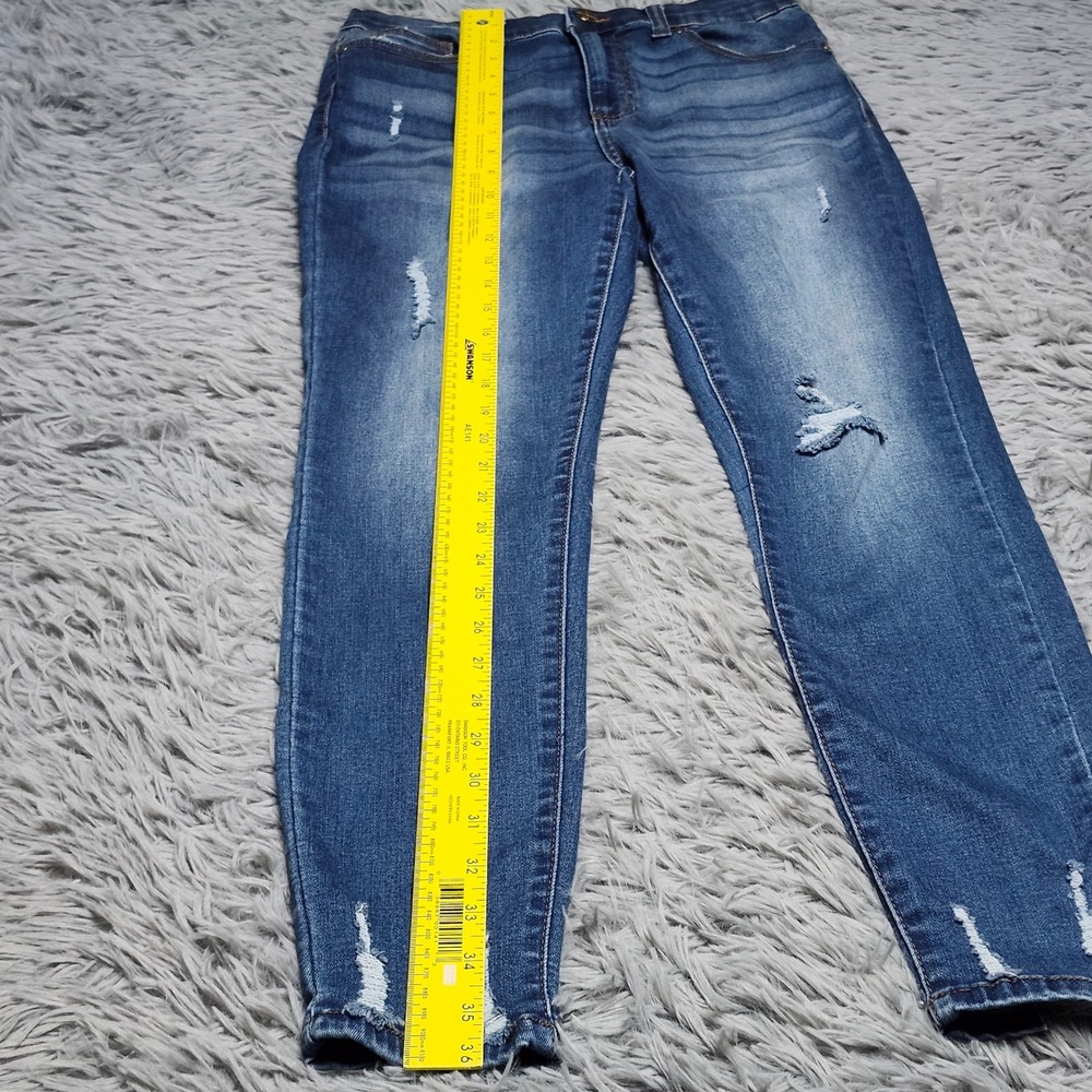 Kendall + Kylie The Kontour High Rise Skinny Jeans Women Size 28 Blue Distressed - Picture 8 of 14
